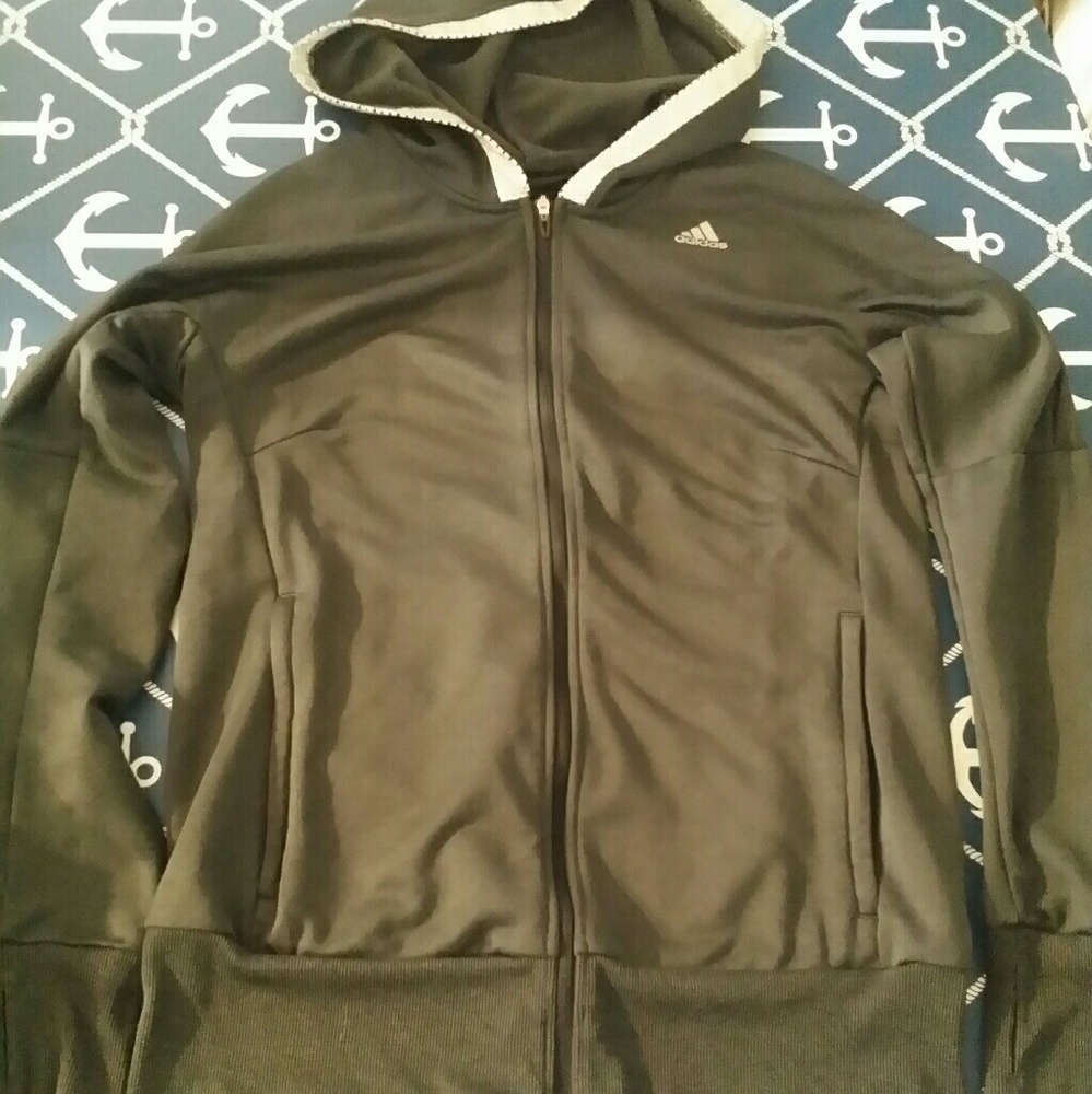 Adidas climate track zip up hoodie
